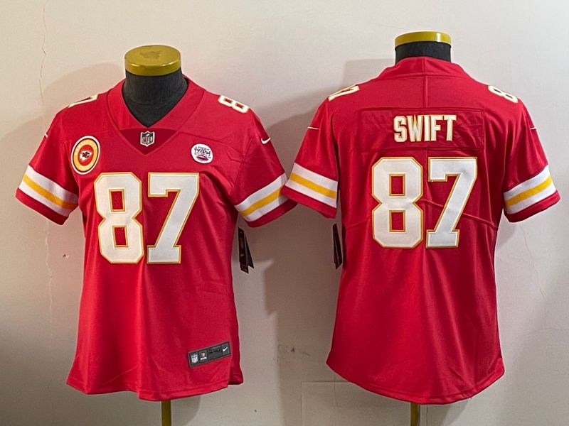 Youth Kansas City Chiefs #87 Swift Red 2024 Nike Vapor Limited NFL Jersey style 1->youth nfl jersey->Youth Jersey